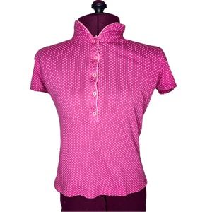 Lux Lux Lux Pink Polka Dot Baby Doll Top tiny ruffled sleeves small